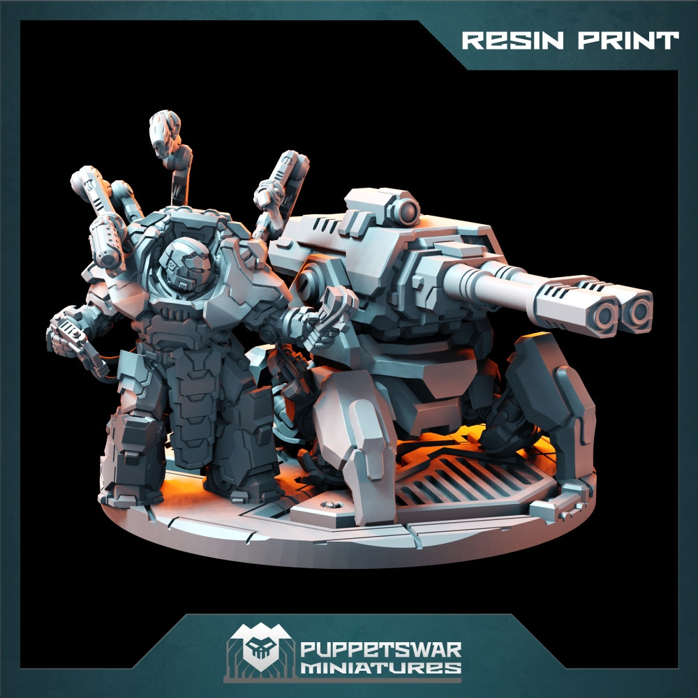 Strikers Engineer with Gun Platform (3D Resin Print)