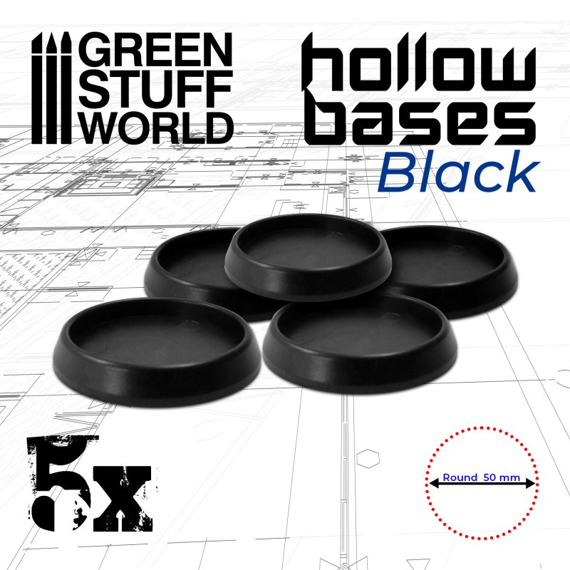 Hollow Plastic Bases - Round 50mm