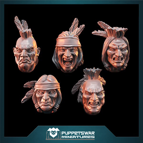 Native American Heads (3D Resin Print)
