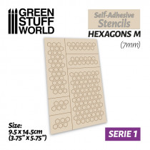 Self-adhesive stencils - Hexagons M